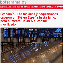 Economa.- Las fusiones y adquisiciones cayeron un 3% en Espaa hasta junio, pero aument un 48% el capital movilizado